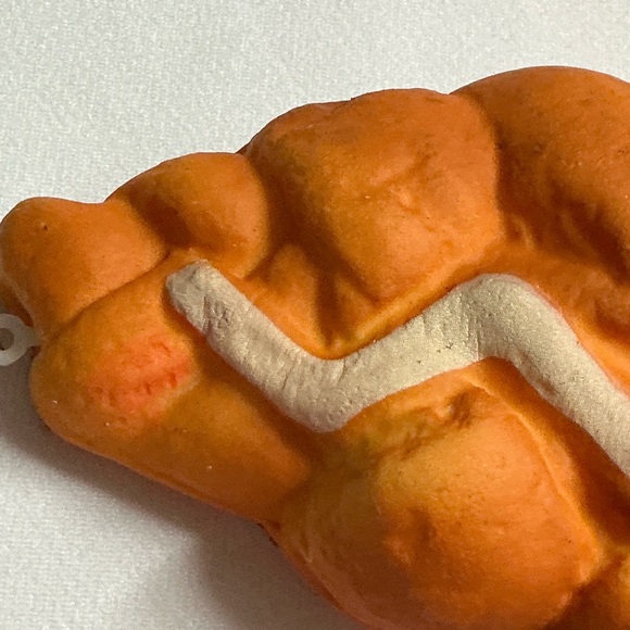 Pretend Bread Croissant Keychain with written Mayonnaise - Picture 4 of 14
